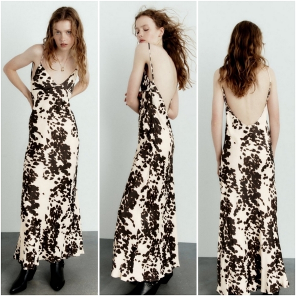 zara cow print dress
